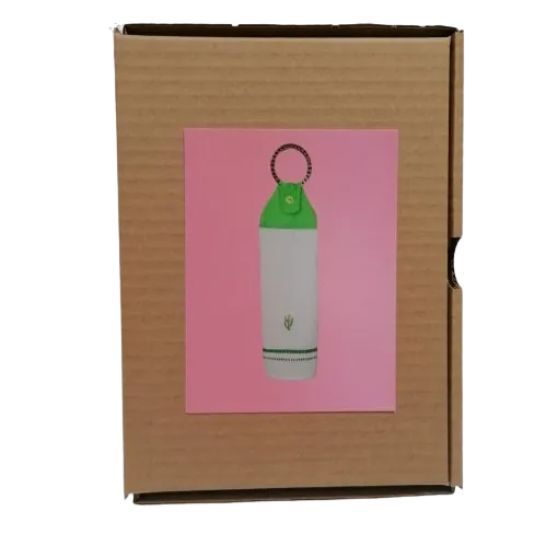 DIY pakket voor 2 gastendoekjes groen / wit met cactus